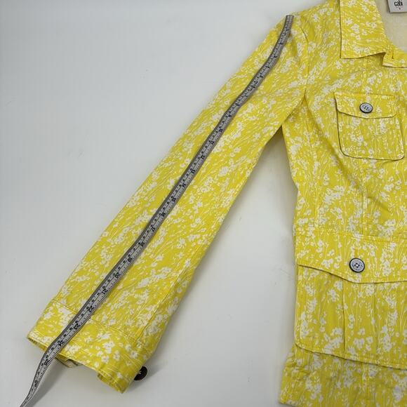 Cabi Yellow Printed Field Jacket Size Small New - Picture 13 of 16